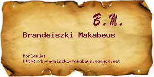 Brandeiszki Makabeus névjegykártya