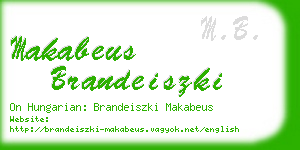 makabeus brandeiszki business card
